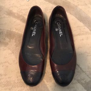 Chanel leather ballet slippers sz. 38.